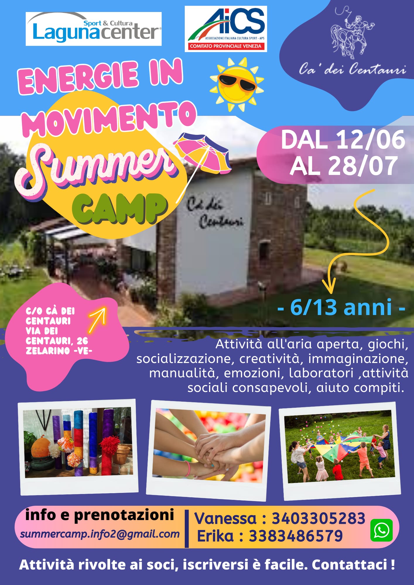 Campus estivi Zelarino 2023 Summer Camp Energie in Movimento presso Ca dei Centauri